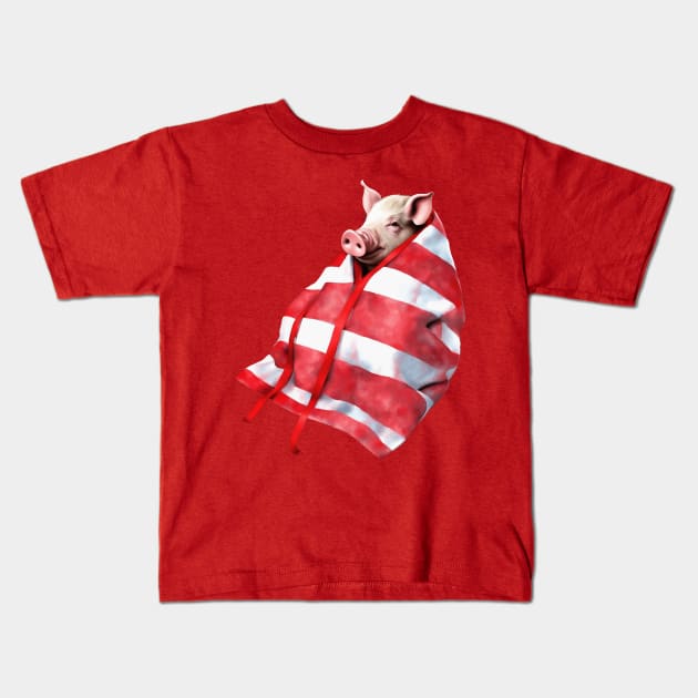 Funny Festive Pigs in Blankets Christmas Pun Kids T-Shirt by taiche